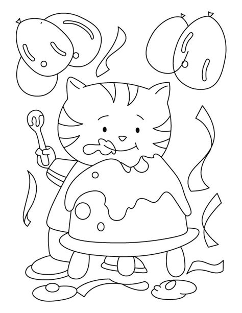 In her free time from food and sleep, she travels and has fun with her younger sister stormy. A cat eating yummy birthday cake coloring pages | Download ...