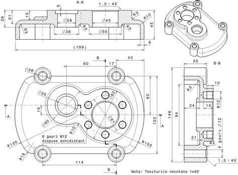 The Technical Drawing For An Electric Motor