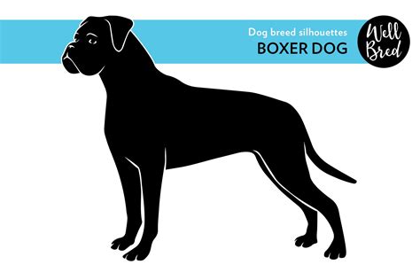Boxer Dog Vector Silhouette Creative Market