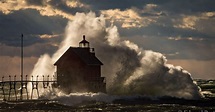 Storm photos of Lake Michigan show ‘roar of the lake’