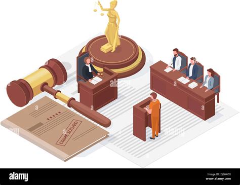 Concepto Isométrico De Justicia Legal Themis Y Juez Hammer El Juez