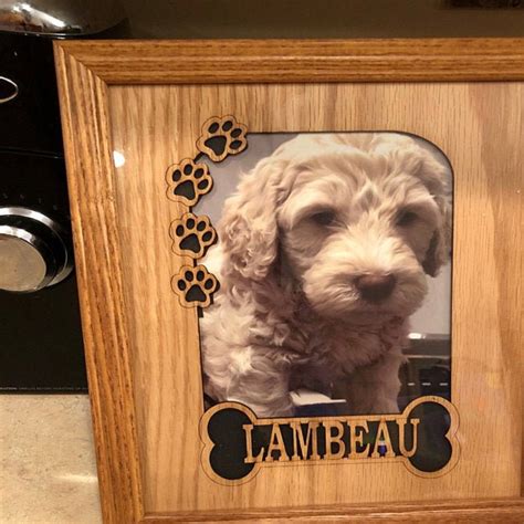 Personalized Dog Picture Frame With Black Frame Holds 4x6 Etsy