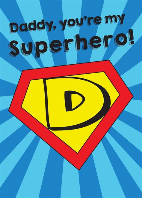 Happy Fathers Day Daddy Superhero Card Scribbler