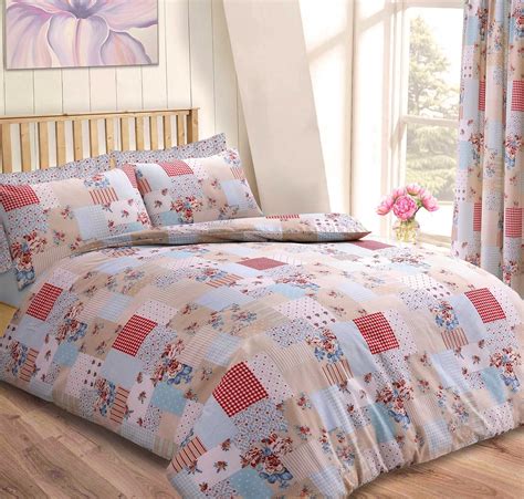Vintage Patchwork Shabby Chic Bedding Duvet Cover Set With Pillowcase