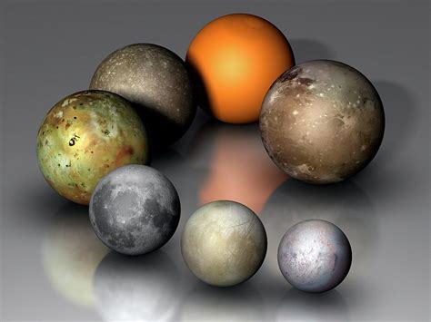 Artwork Of Solar Systems Largest Moons Photograph By Mark Garlickscience Photo Library