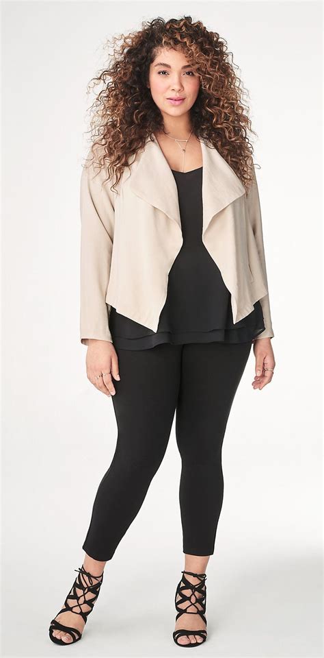 Plus Size Drape Jacket Trendy Chic Outfits Casual Work Outfits Curvy