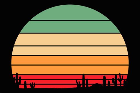 Desert Western Cactus Sunset Clipart Graphic By Sunandmoon · Creative