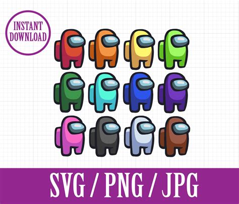 Among Us Group Video Game Svg Png  Instant File Etsy Australia