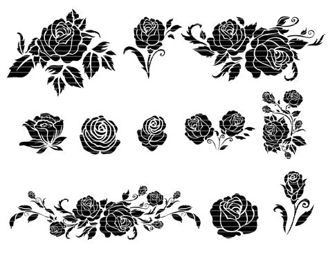 Svg Rose Vine Svg Flower Cut Files For Cricut And Silhouette Roses
