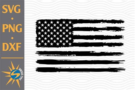 Distressed US Flag SVG PNG DXF Digital Files 1509697