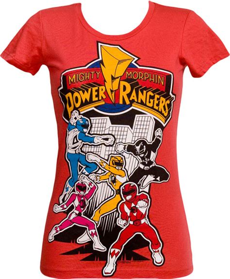 Mighty Fine Ladies Mighty Morphin Power Rangers T Shirt From Mighty