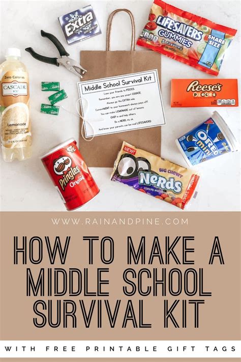 How To Make A Diy Middle School Survival Kit Grad T With Free