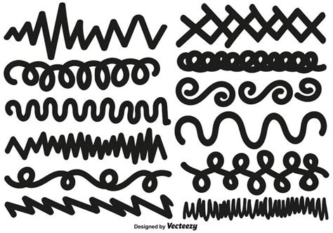 Set Of Hand Drawn Swirls And Squiggles Vector Set 162745 Vector Art At