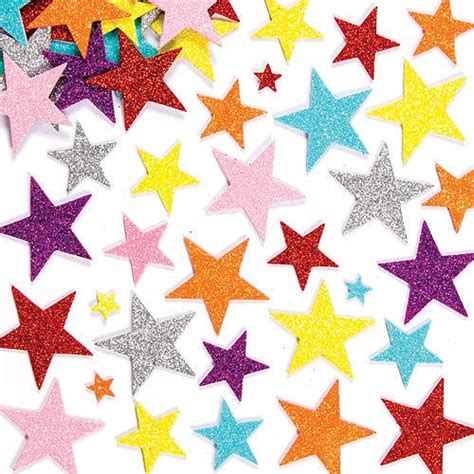 Glitter Star Foam Stickers Baker Ross