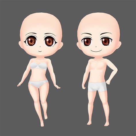 D Model Hand Painted Chibi Character Base Mesh Vr Ar Low Poly My XXX
