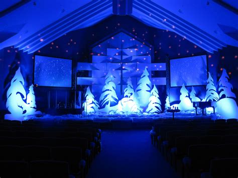 Whoville Trees Christmas Stage Design Christmas Stage Church Stage