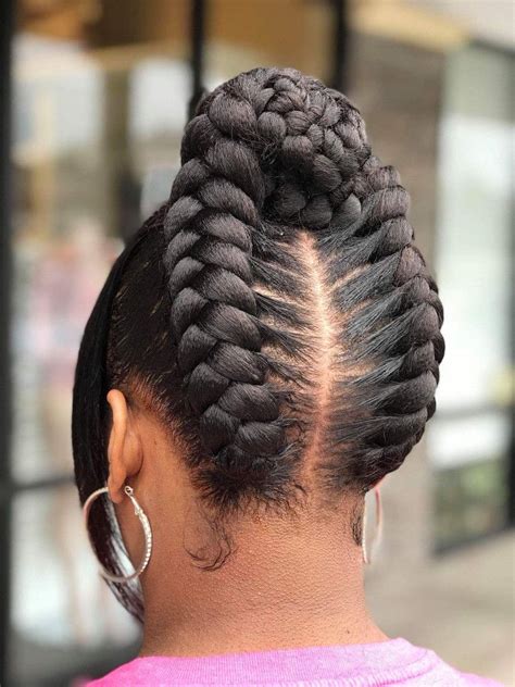 Braided updo hairstyles for natural and black hairstyles, perfect for weddings. Pin on Natural ponytail updo