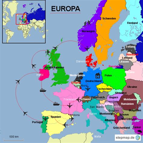 Welche länder verwenden den euro? Länder Europas von Thodo - Landkarte für Europa