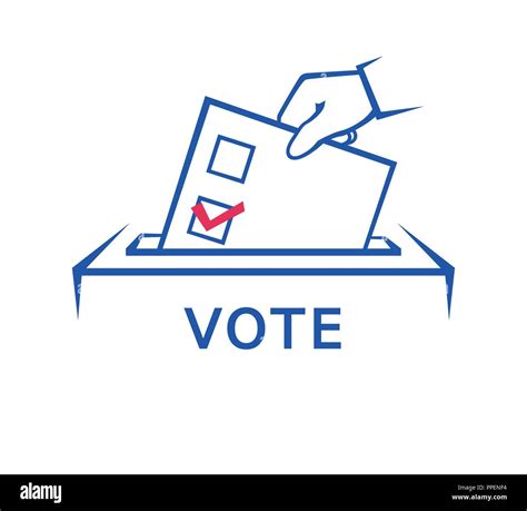 Election Day Hand Holding Ballot Form In Colored Illustration Stock