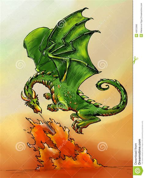 Dragon Breathing Fire Stock Image 11380351