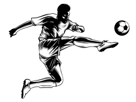 Soccer Player Kicking Ball Illustration Of Sport Digital Art By Dean