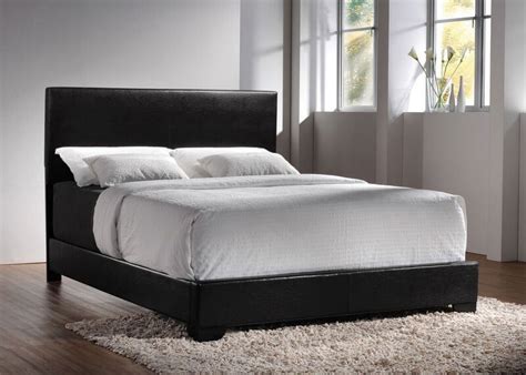 Conner California King Bed Upholstered In Black Leatherette