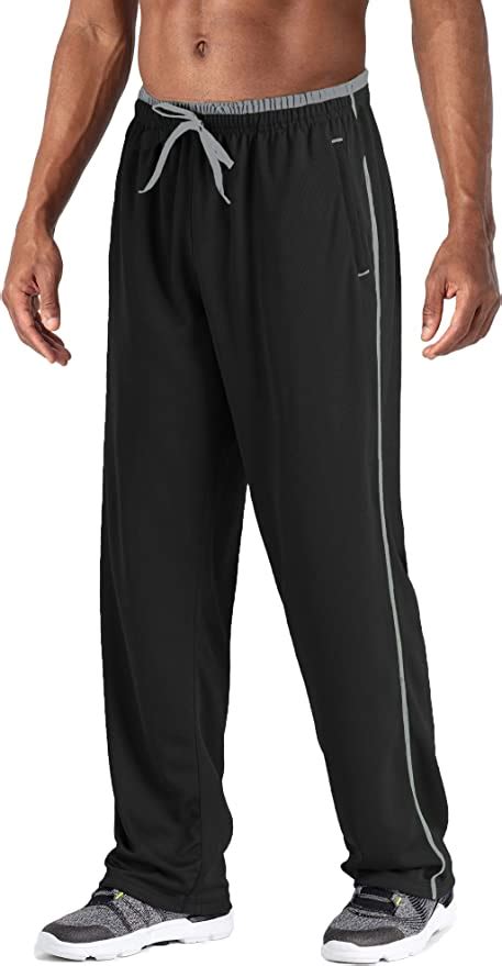 Lasiumiat Mens Workout Pants With Zipper Pockets Lightweight Open