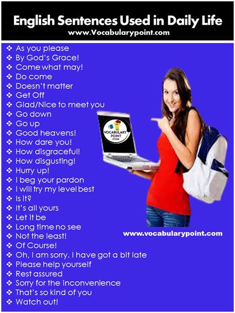 100 English Sentences Used In Daily Life PDF Vocabulary Point