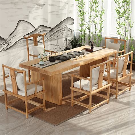 Solid Wood Coffee Table Tea Table And Chair Combination Simple Modern