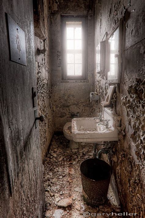 Old Abandoned Ladies Room Old Toilet Bathroom In Asylum Urban Exploration Hdr Color