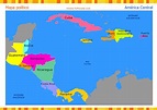Mapa de América Central político, tarjetas de Mapas
