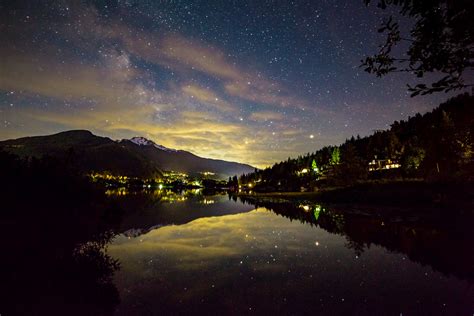 Alta Lake At Night Stars Over Whistler Mountain Reflected Flickr