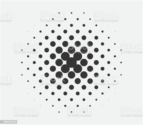 Circle Halftone Design Element Dots Spotted Black Pattern Comic Style