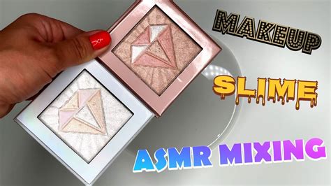 Mixing Makeup Into Clear Slime Satisfying Asmr Makeup Slime Video Youtube