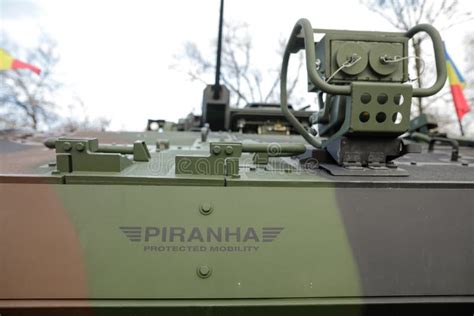 Romanian Army Soldiers On Piranha V Armored Vehicles Prepare For The