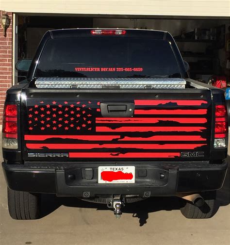 American Flag Pick Up Truck Back Window Decal Universal Fits Frontier