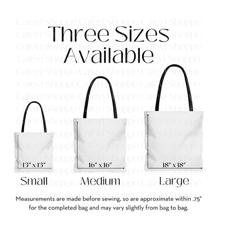 AOP Tote Bag Size Chart Tote Bag Size Guide Size Chart For Etsy Australia