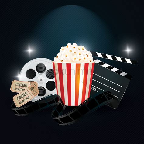 Cinema Background With Movie Objects Vector Image 1823387