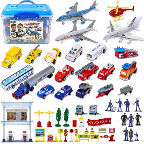 Buy Liberty Imports Kids Airport Playset In Storage Bucket With Toy