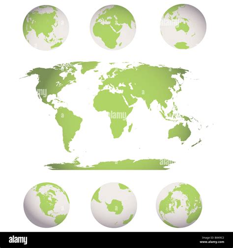 Mappa Del Mondo E Globi Foto Stock Alamy