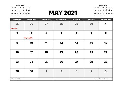 May 2021 Calendar Australia With Holidays Free Printable Calendar