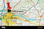 Orleans (Francia) en el mapa Fotografía de stock - Alamy