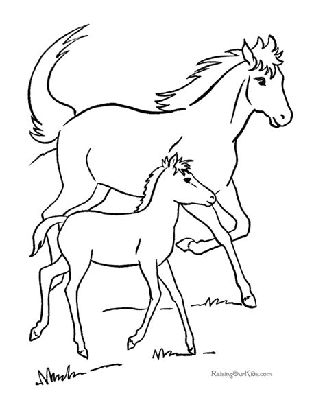 Free printable spring coloring pages. Printable horse coloring sheets 029