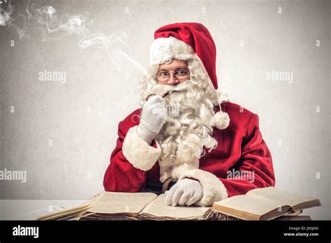 Santa Claus With Pipe Hi Res Stock Photography And Images Alamy