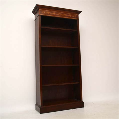 Antique Inlaid Mahogany Open Bookcase Marylebone Antiques