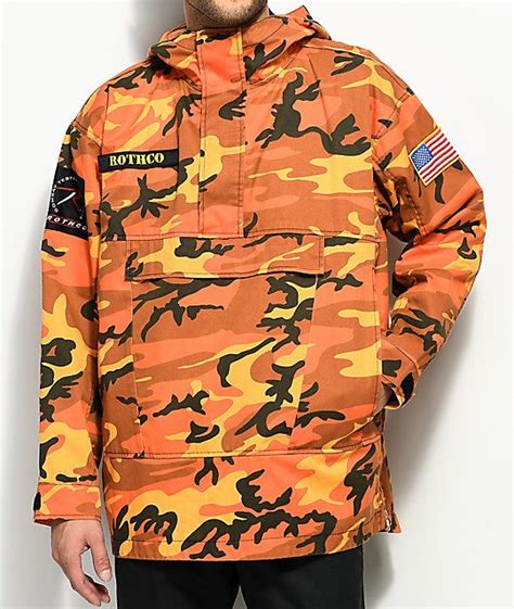 Rothco Savage Orange Camo Anorak Jacket Zumiez Camo Anorak Jacket