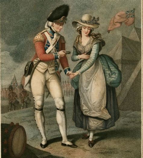 British Soldier And His Sweetheart 18th Century Paintings 18 Century