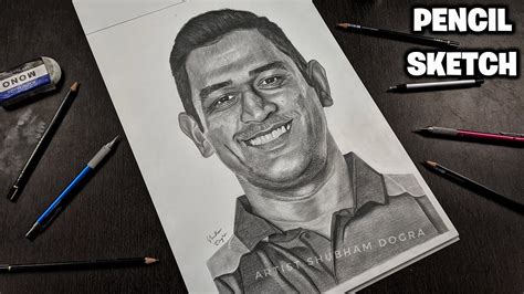 Ms Dhoni Realistic Pencil Sketch 😍 Indian Cricket Legend Mahendra Singh