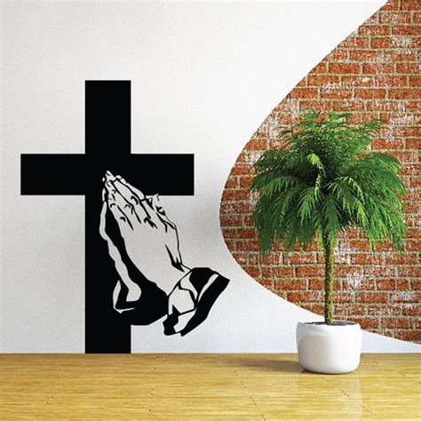 Praying Hands With A Cross Decal