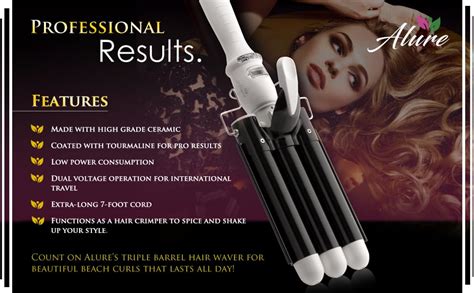 Alure Three Barrel Curling Iron Wand With Lcd Temperature Display 1